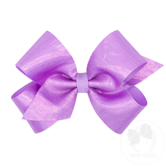 Wee Ones: Medium Sheer Iridescent and Grosgrain Overlay Hair Bow