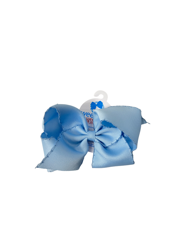 Wee Ones: King Grosgrain Hair Bow with Matching Moonstitch Edge