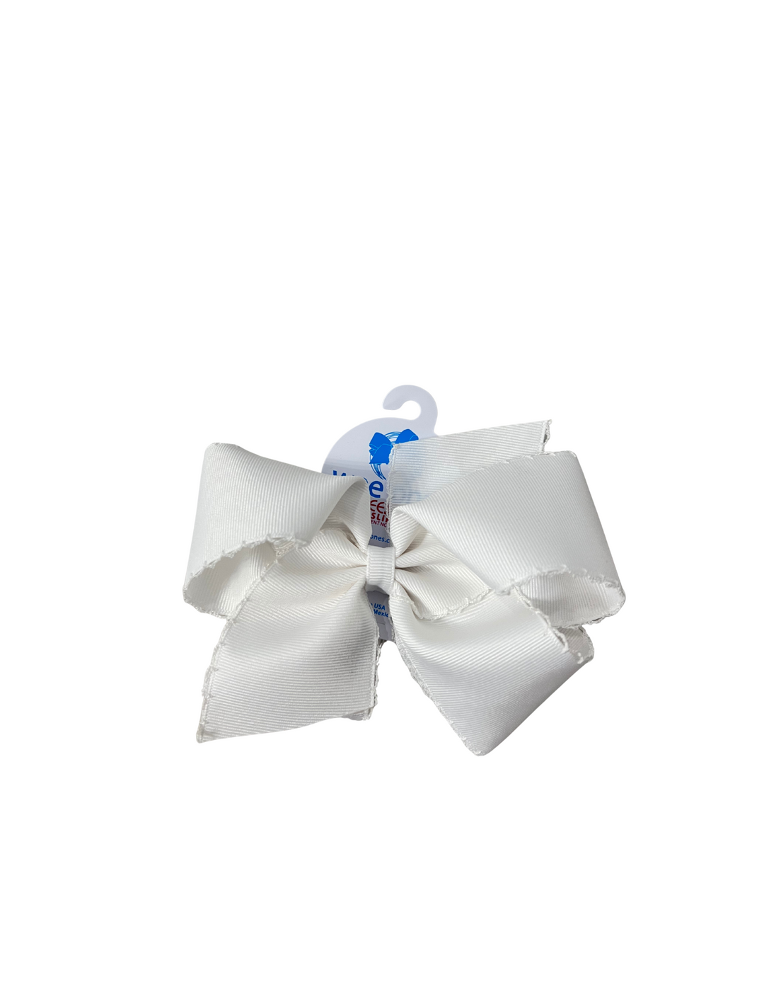 Wee Ones: King Grosgrain Hair Bow with Matching Moonstitch Edge