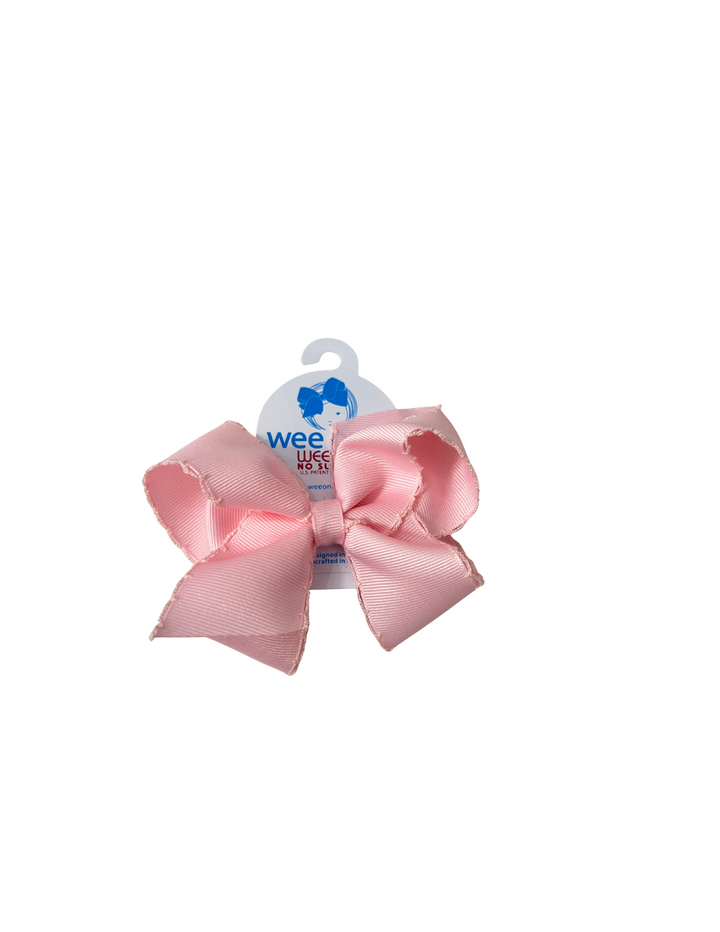 Wee Ones: Medium Grosgrain Hair Bow with Matching Moonstitch Edge