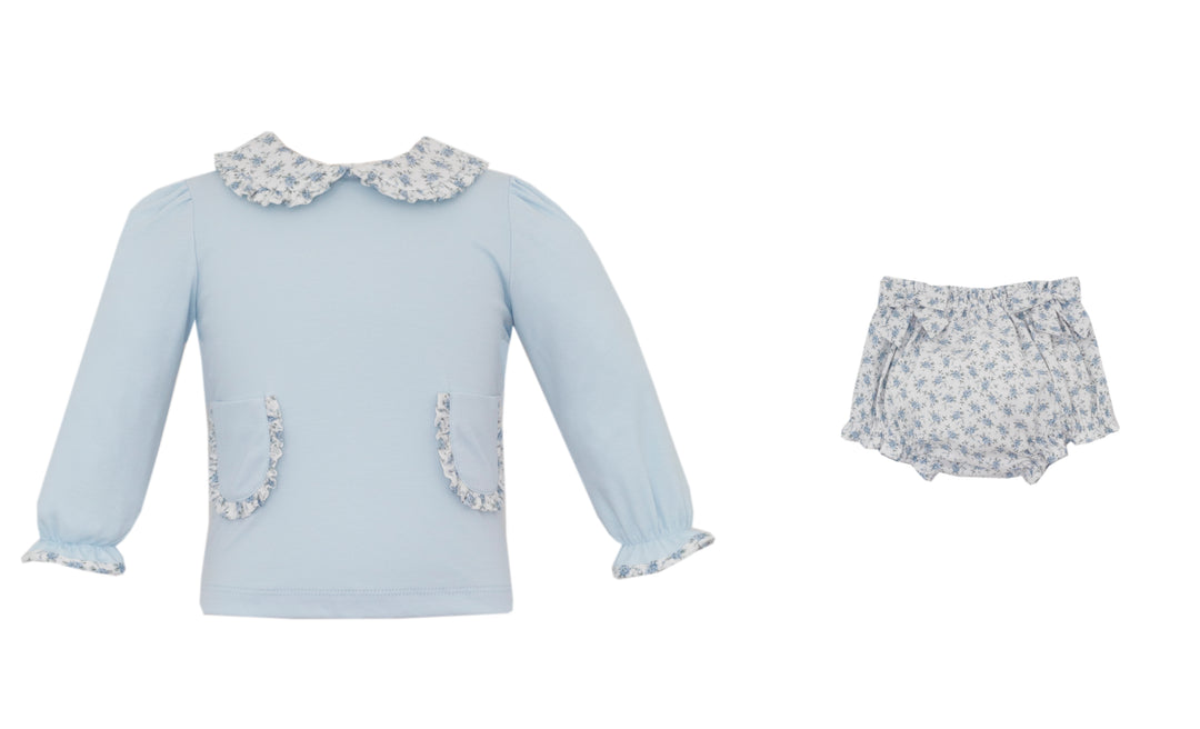 Petit Bebe - Blue Floral Bloomer Set