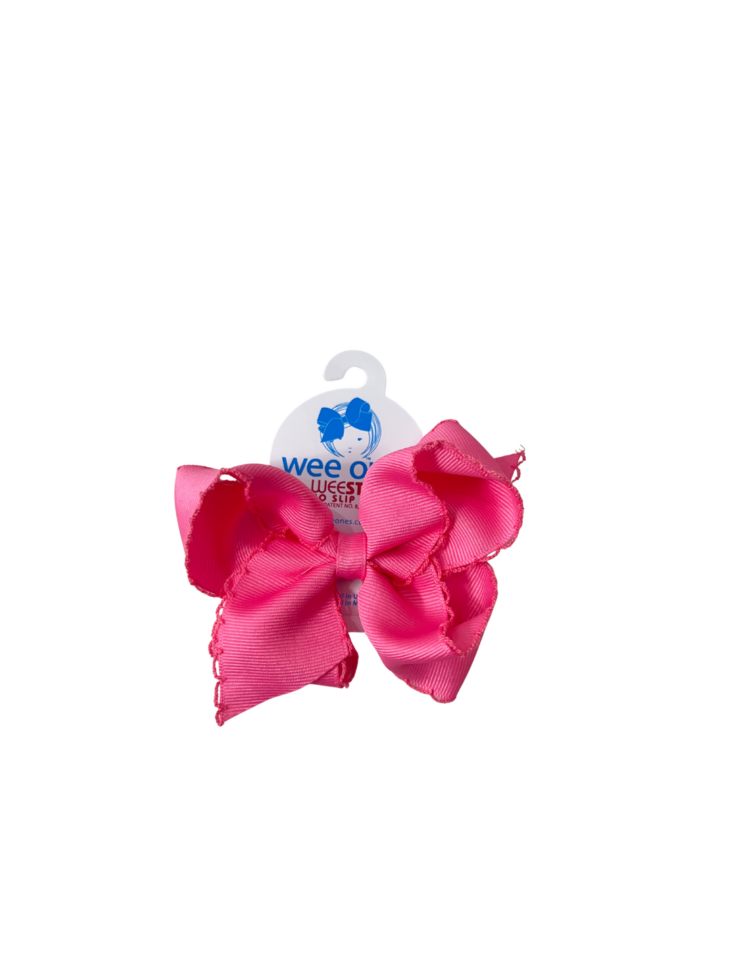 Wee Ones: Medium Grosgrain Hair Bow with Matching Moonstitch Edge