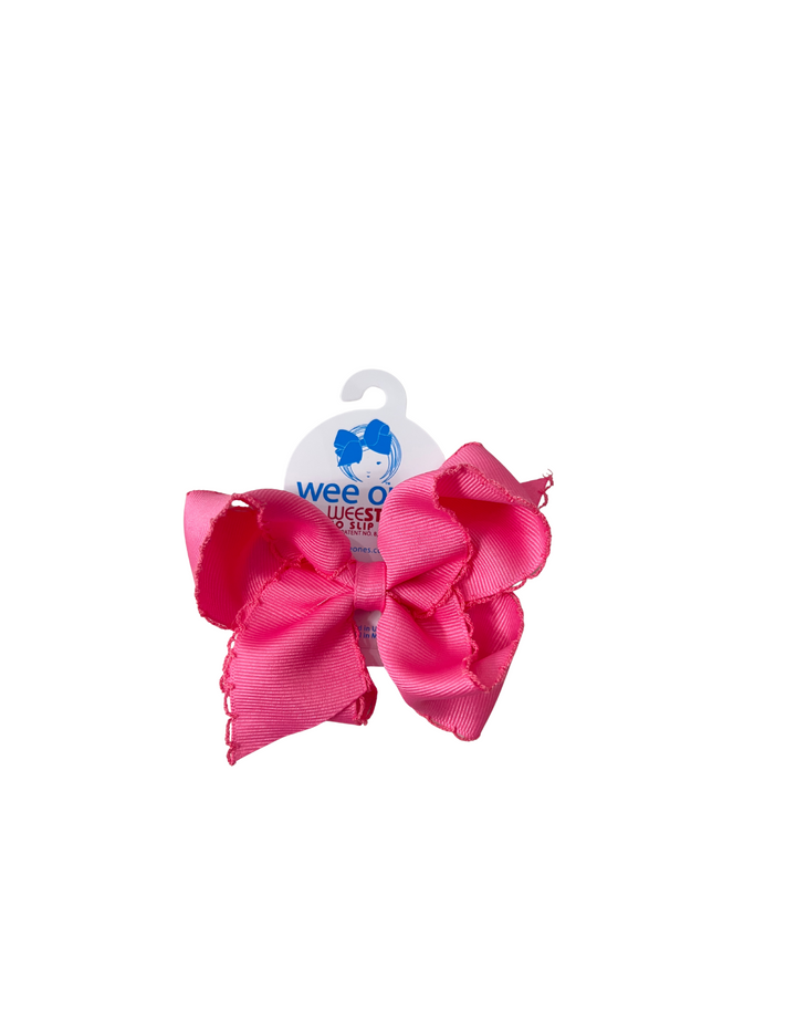 Wee Ones: Medium Grosgrain Hair Bow with Matching Moonstitch Edge