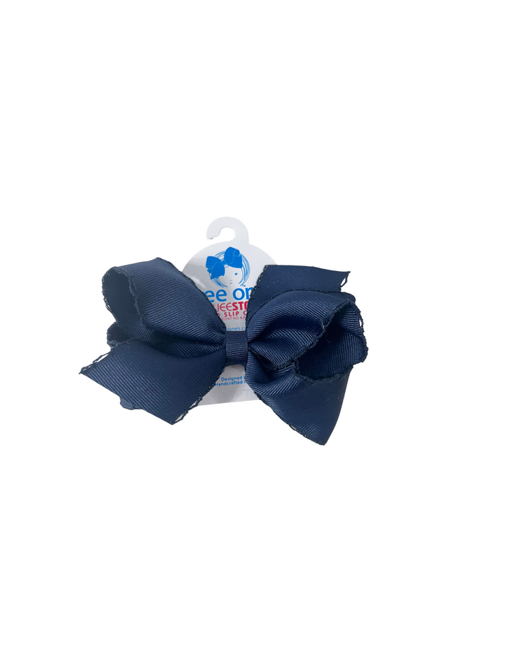 Wee Ones: Medium Grosgrain Hair Bow with Matching Moonstitch Edge