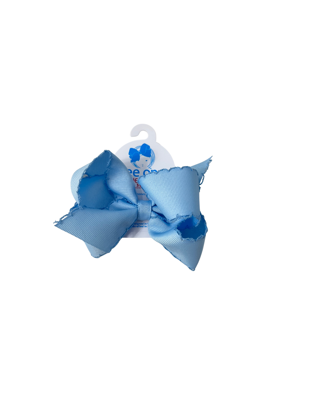 Wee Ones: Medium Grosgrain Hair Bow with Matching Moonstitch Edge