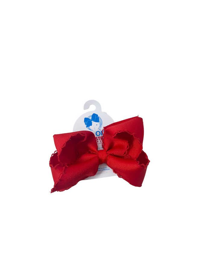 Wee Ones: Medium Grosgrain Hair Bow with Matching Moonstitch Edge