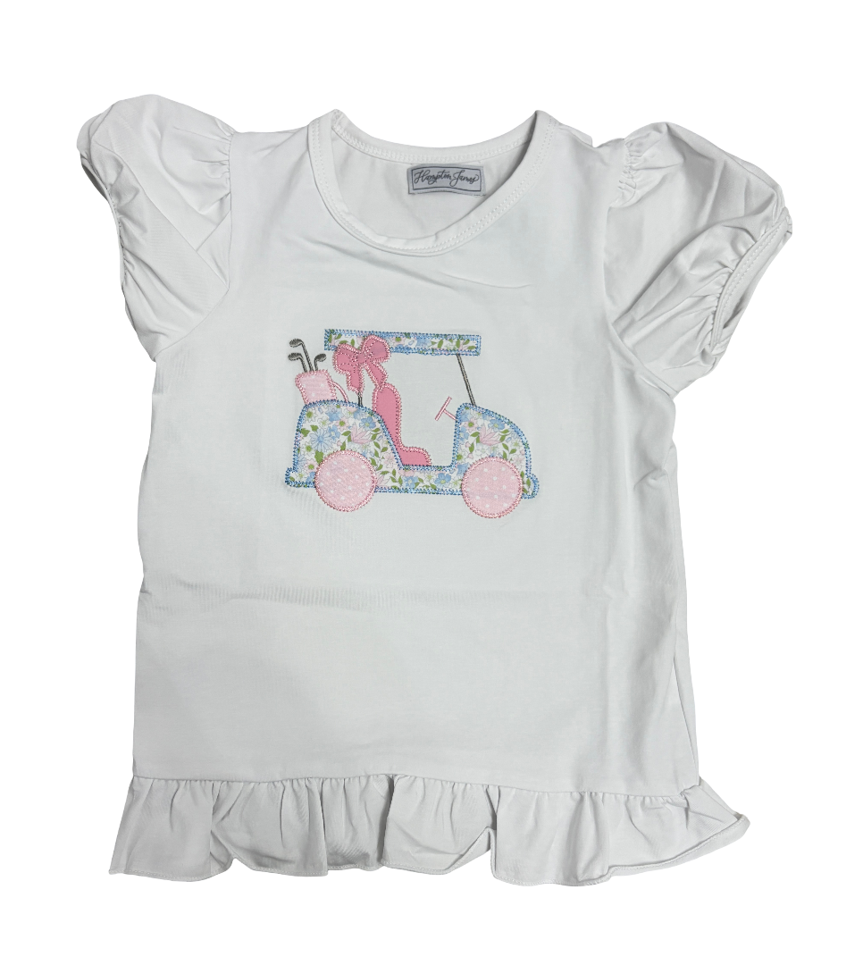 Girl Golf Cart Appliqué Shirt