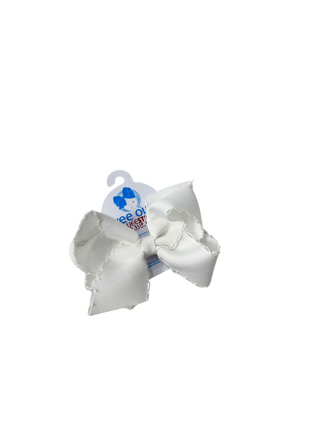Wee Ones: Medium Grosgrain Hair Bow with Matching Moonstitch Edge