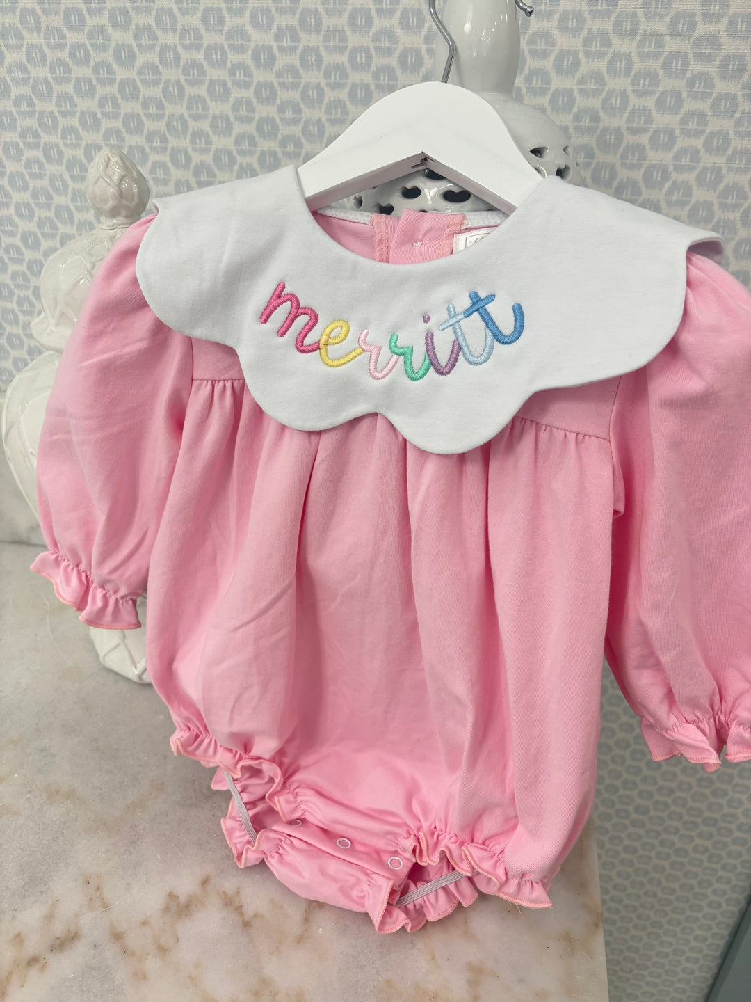 Lottie Pink Scalloped Collar Bubble