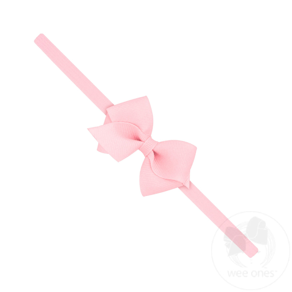 Wee Ones: Wee Grosgrain Bow on Matching Skinny Nylon Band