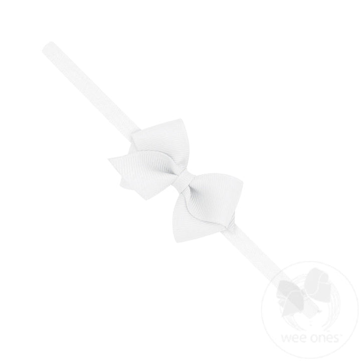 Wee Ones: Wee Grosgrain Bow on Matching Skinny Nylon Band