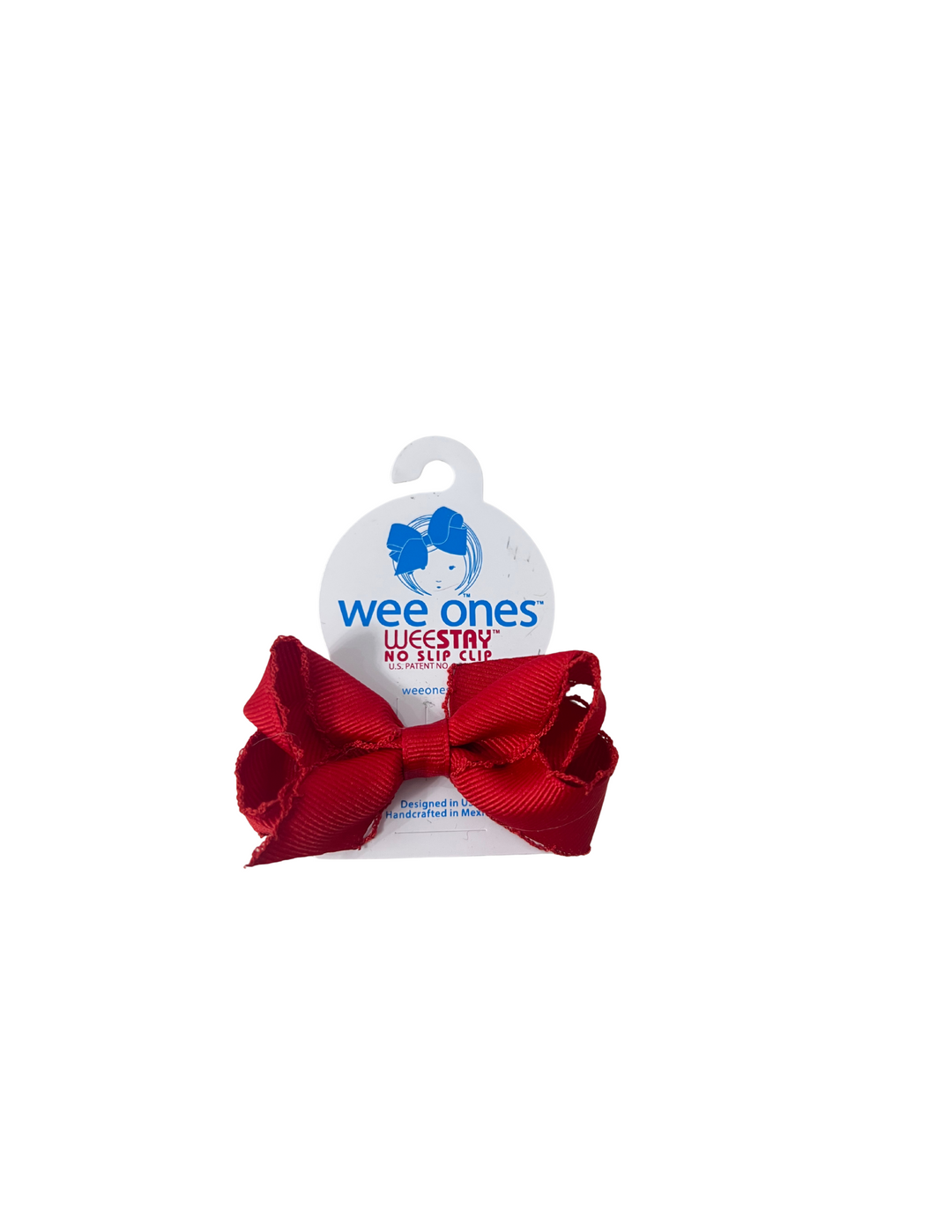 Wee Ones: Mini Grosgrain Hair Bow with Matching Moonstitch Edge