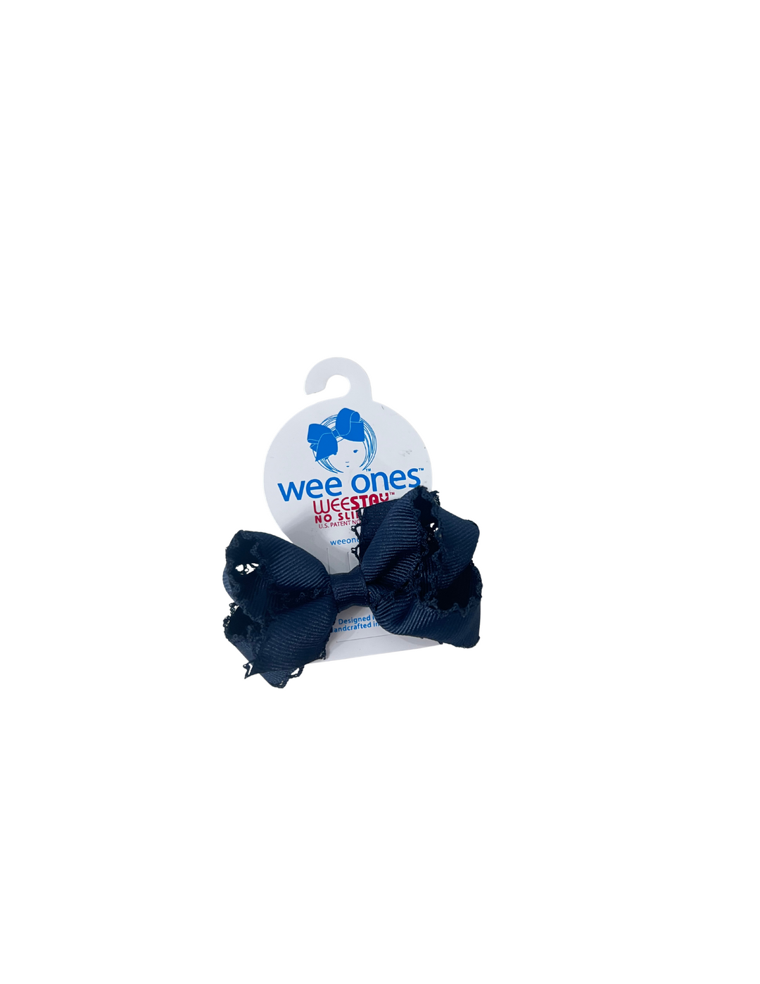 Wee Ones: Mini Grosgrain Hair Bow with Matching Moonstitch Edge