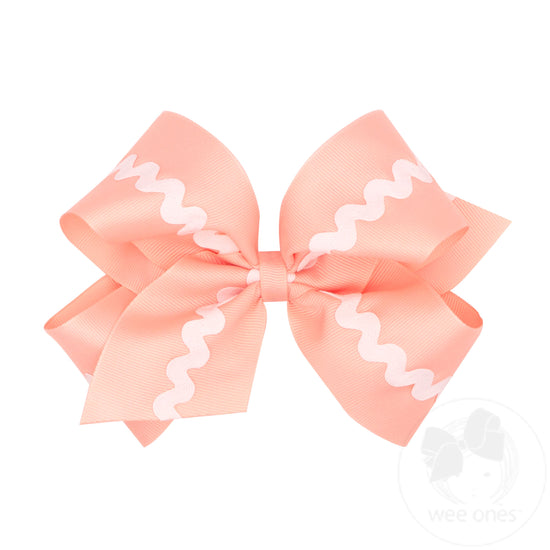Wee Ones: King Grosgrain with Ric-Rac Trim Hair Bow