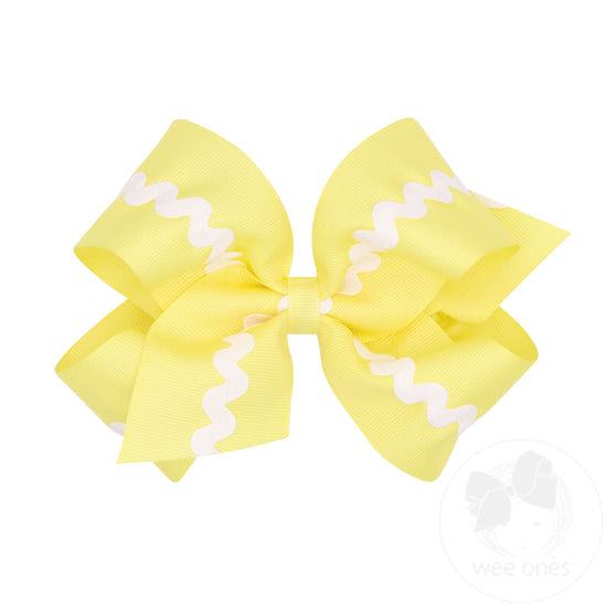 Wee Ones: King Grosgrain with Ric-Rac Trim Hair Bow