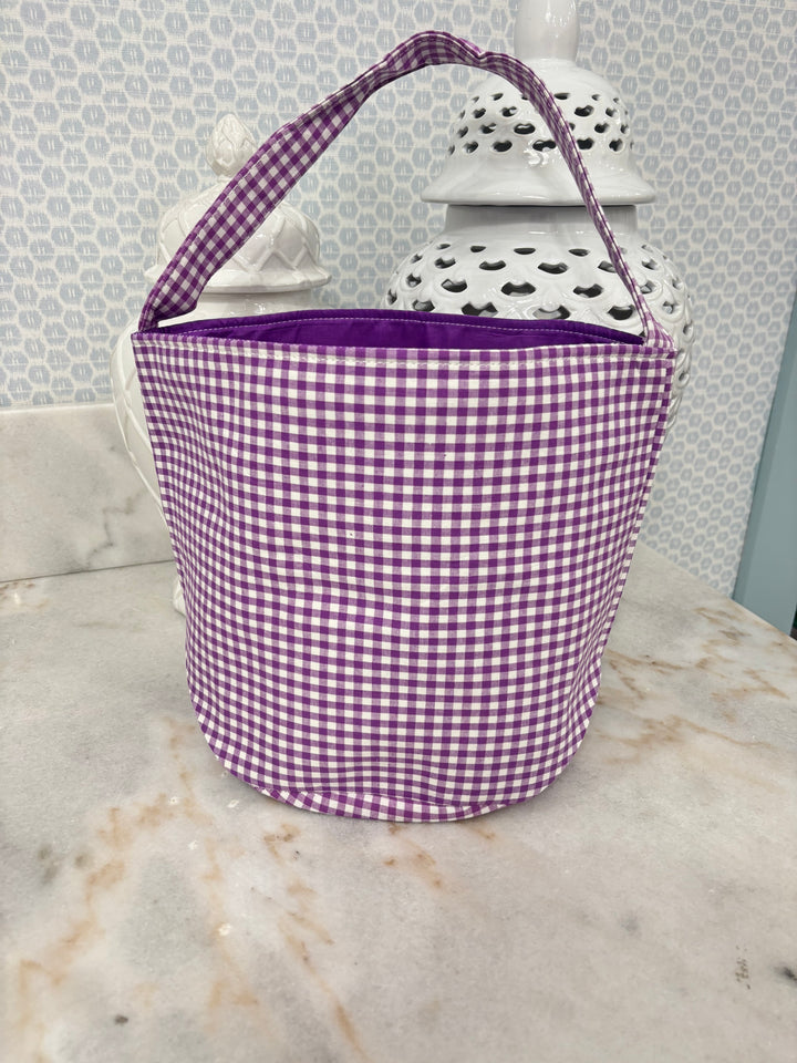 Purple Gingham Halloween Bucket