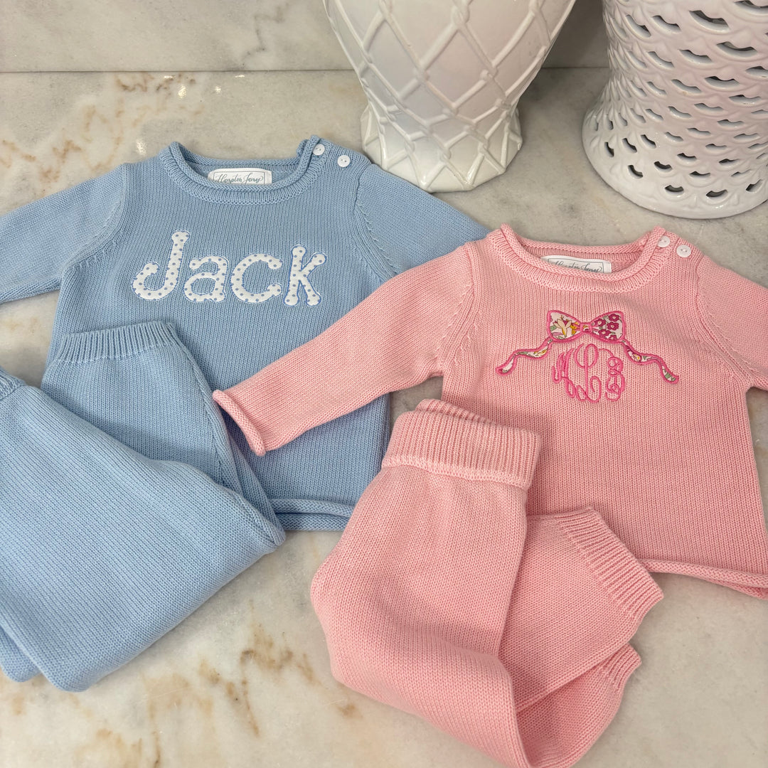 Hampton James NEW Knit Pants Set - Light Blue