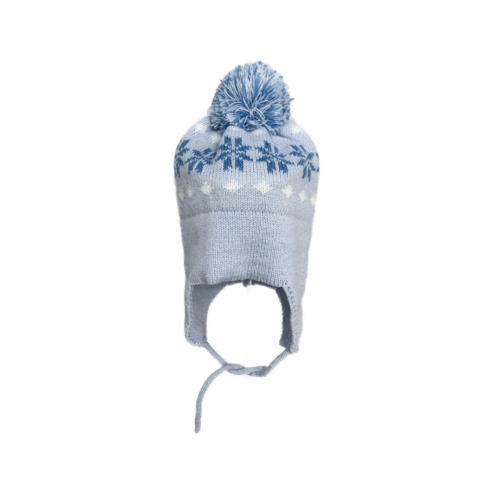 Blue Snowflakes Knit Ear Flap Hat