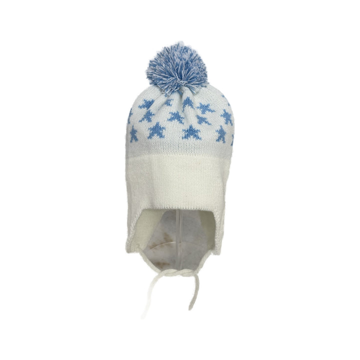 Blue Stars Knit Ear Flap Hat