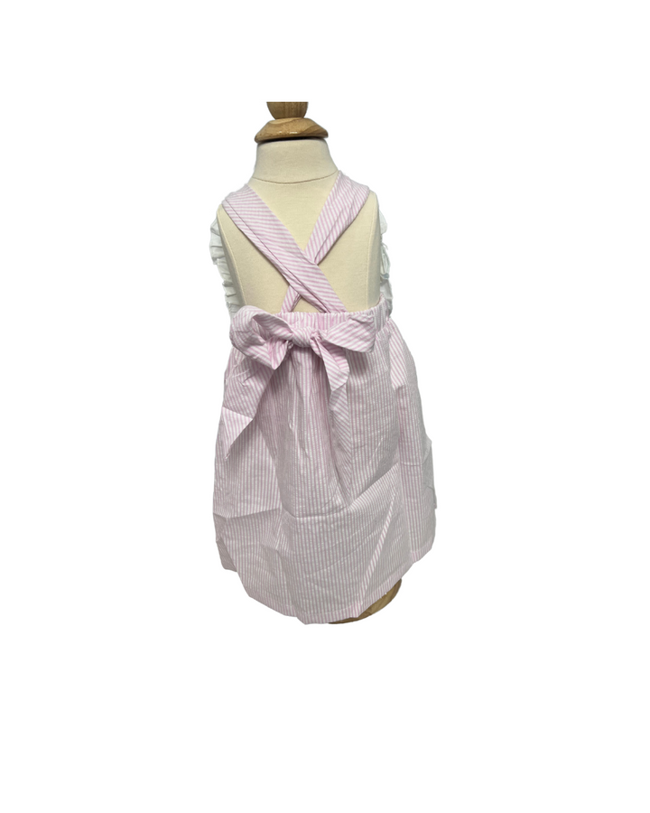 Hampton Light Pink Seersucker Ruffle Button Dress