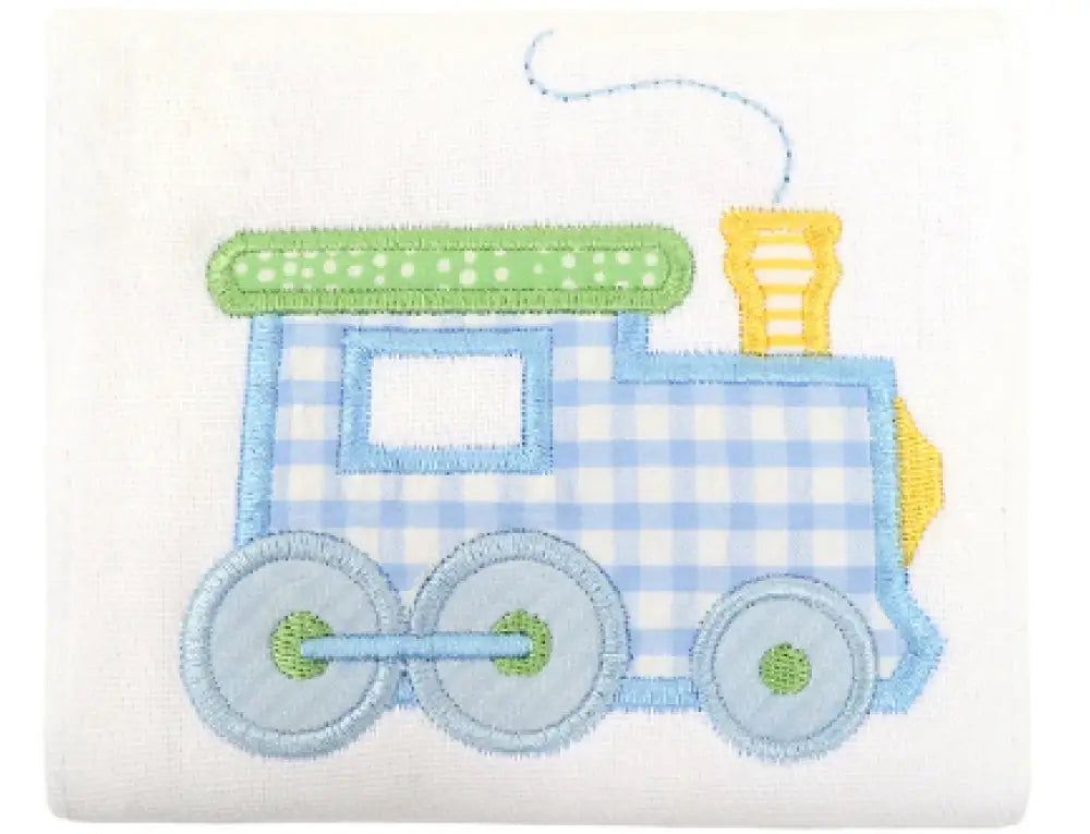 3 Marthas - Train Appliqued Burp
