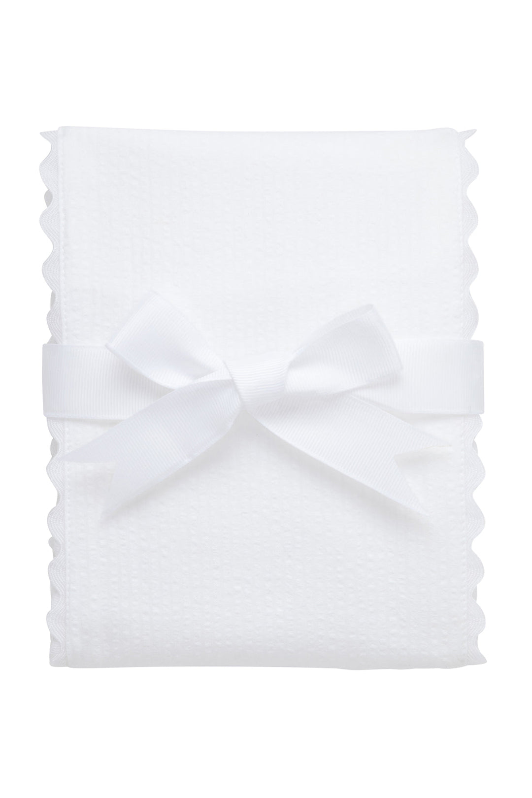 3 Marthas - Seersucker Stripe Fancy Burp White