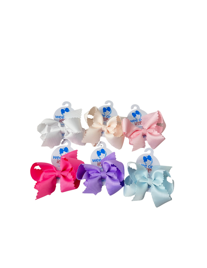 Wee Ones: Medium Grosgrain Hair Bow Scalloped Edge