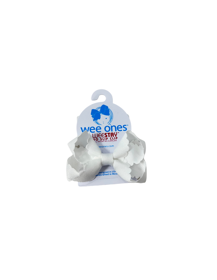 Wee Ones: Mini Grosgrain Hair Bow Scalloped Edge