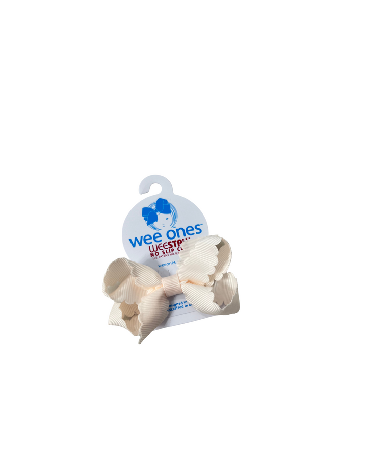 Wee Ones: Mini Grosgrain Hair Bow Scalloped Edge