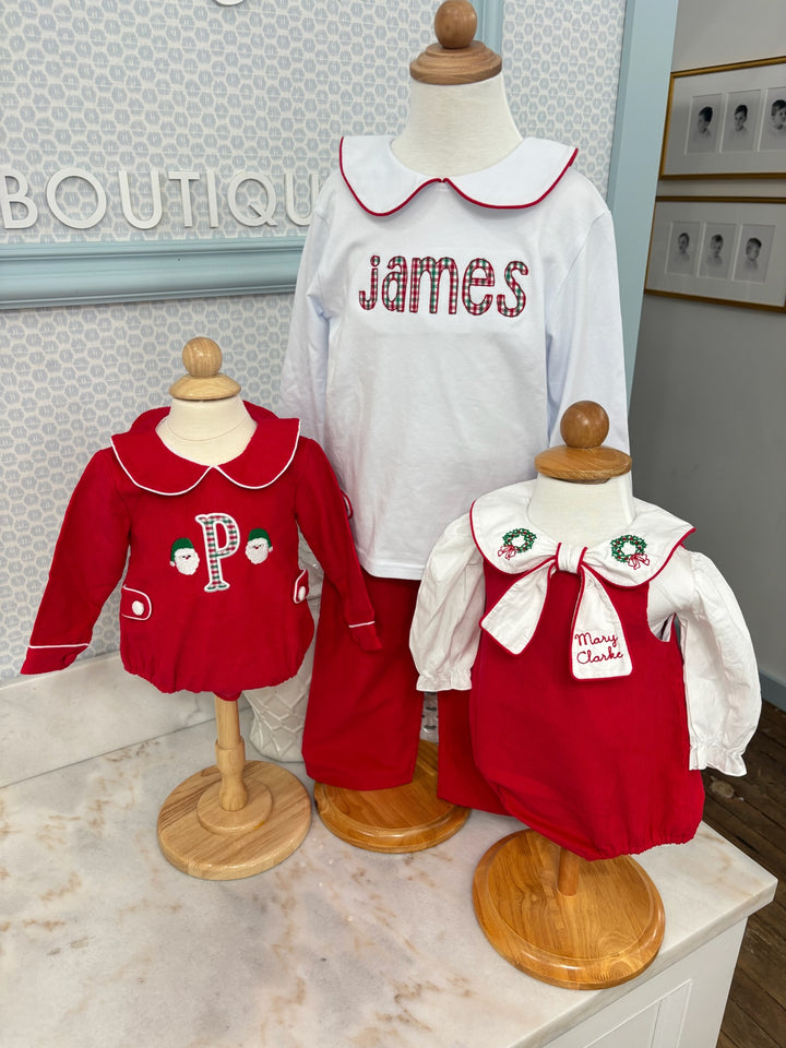 Christmas Red Corduroy Dress (Two Pieces) - PREORDER - ESD Early November