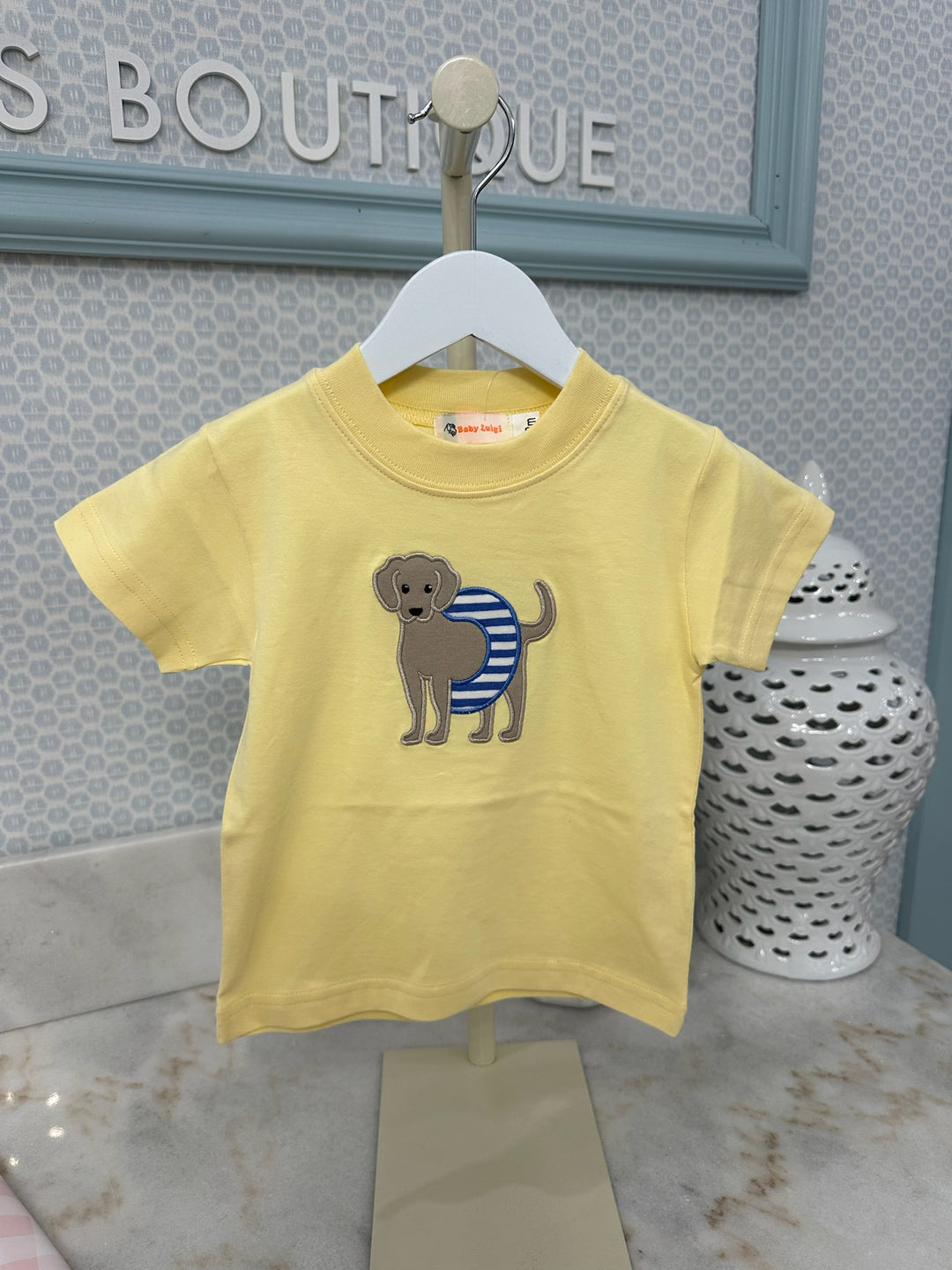 Luigi - Summer Dog Short Sleeve T-shirt - Pale Yellow