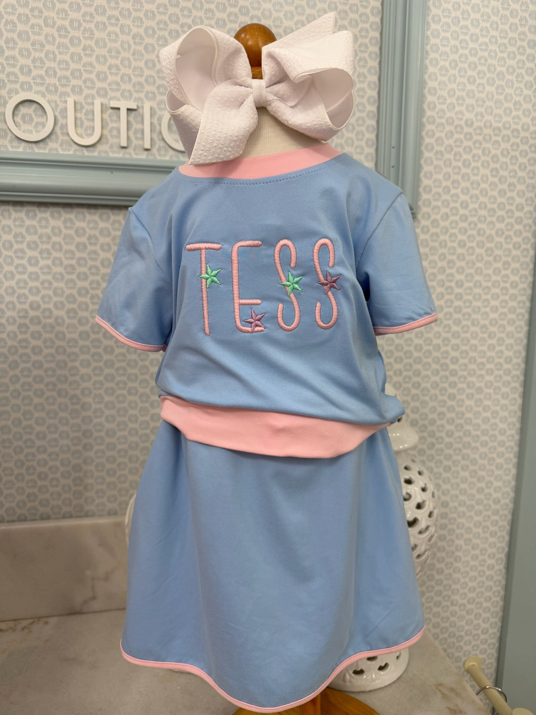 Little Rally Skort Set Blue/ Pink