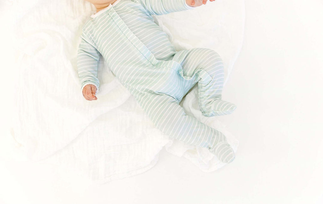 Sage Stripe Classic Footie
