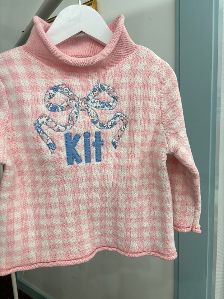Hampton James Signature Rollneck Sweater - Pink Gingham (Fits TTS) *Pre-Order Ships in October*