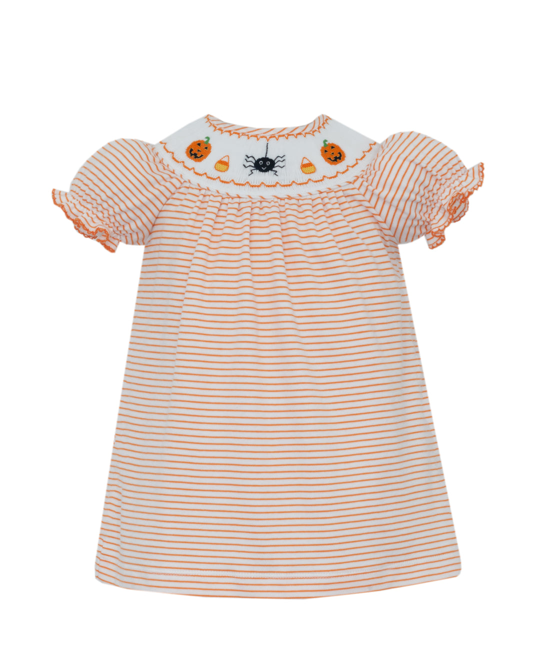 Petit Bebe - Girl Orange Knit Stripe Dress - Jack o' Lantern