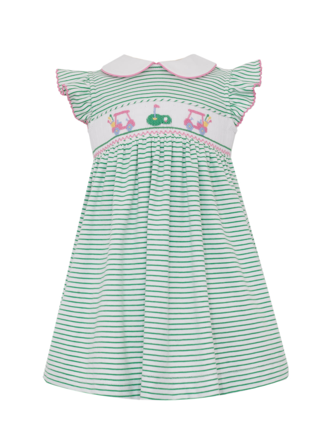 Petit Bebe - Green Knit Stripe Sleeveless Dress - Golf