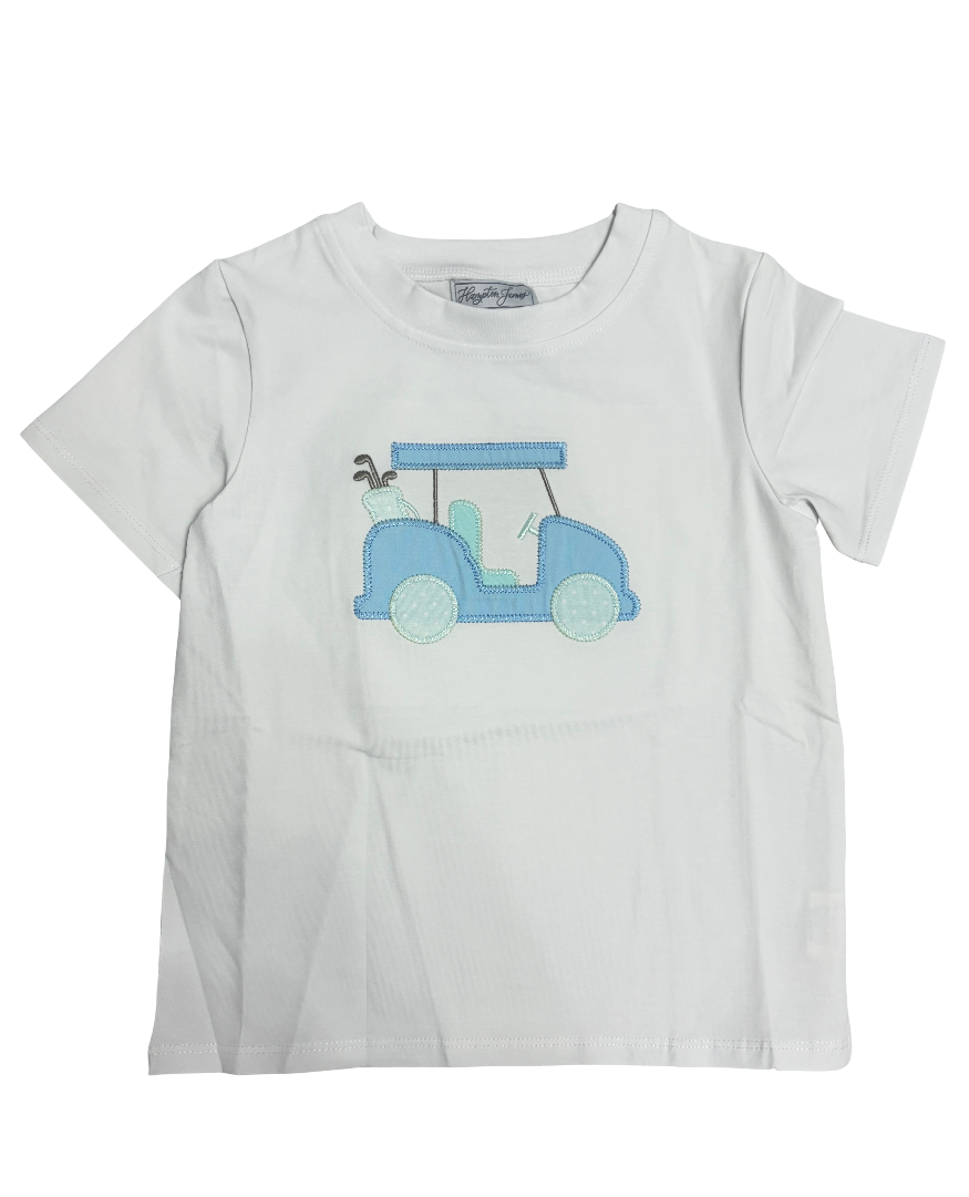 Boy Golf Cart Appliqué Shirt