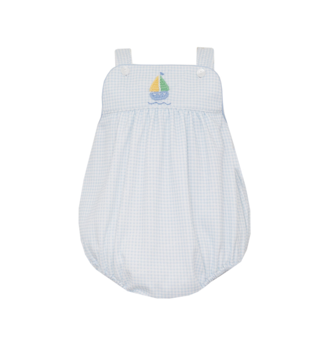 Petit Bebe - Sailboat Boy Knit Gingham Bubble