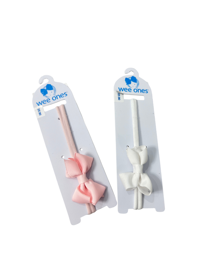 Wee Ones: Wee Grosgrain Bow on Matching Skinny Nylon Band