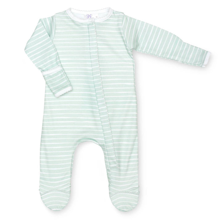 Sage Stripe Classic Footie