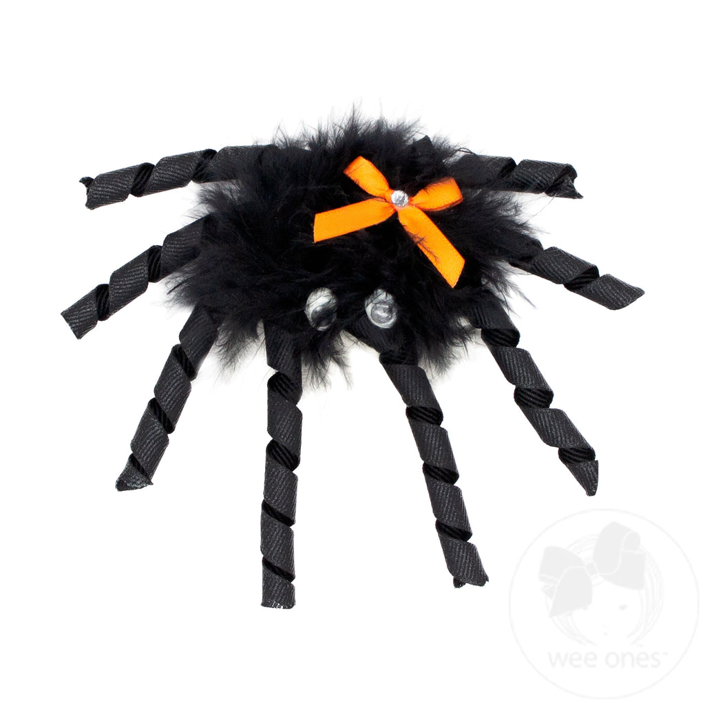 Wee Ones: Fuzzy Spider with Bow Hair Clip