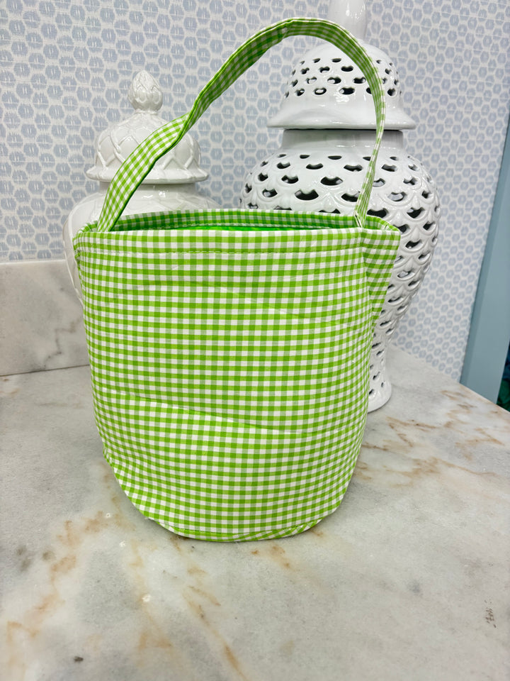 Green Gingham Halloween Bucket