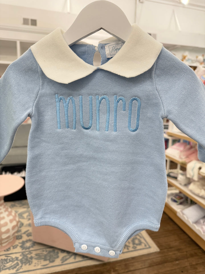 Hampton James Knit Collared Bubble - Light Blue