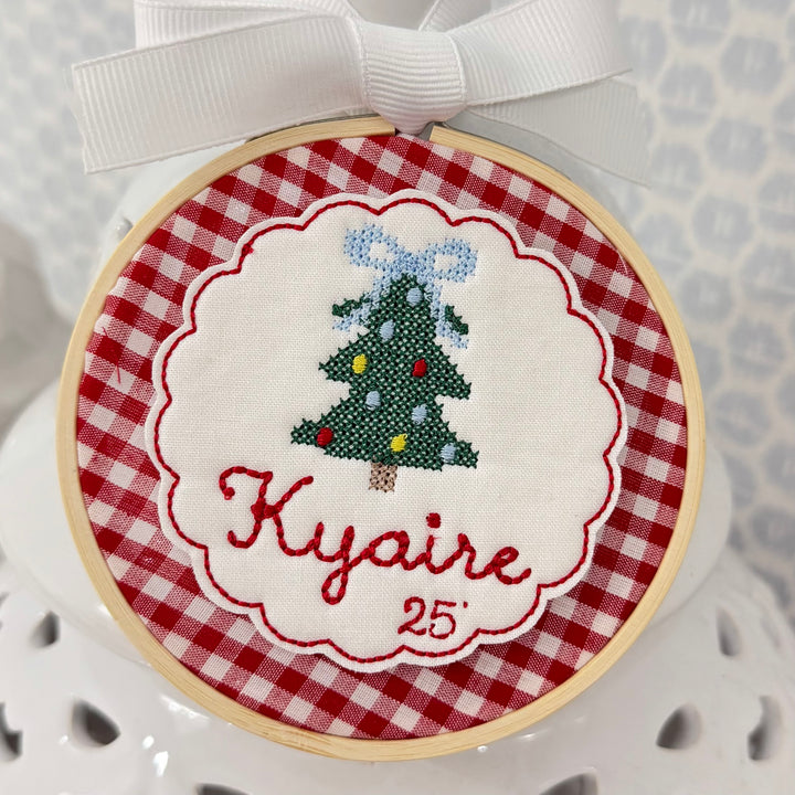 Christmas Tree Boy Cross Stitch Ornament