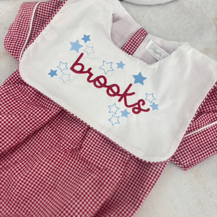 Hampton James Red Gingham Collar Bubble