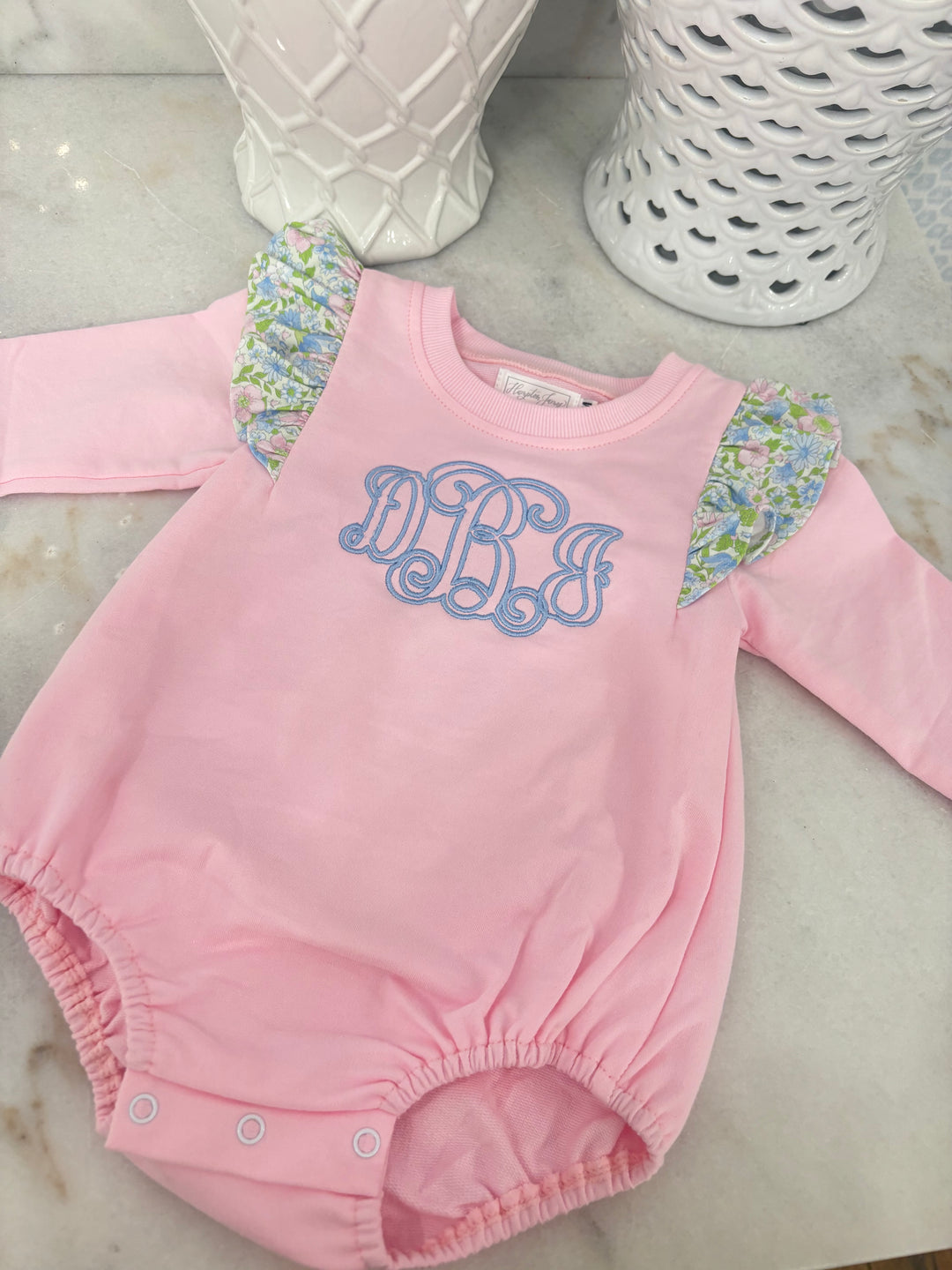 Pink Angel Sleeve Floral Bubble