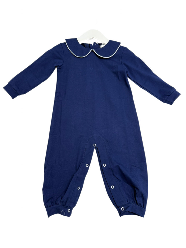 Carter Navy Long Sleeve Romper *Pre-Order Ships in October*