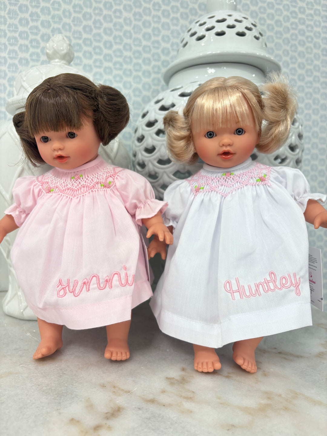 Rosalina White Dress 10" Carly Blonde Doll (Blue Eye Doll, Dress, and Embroidery)