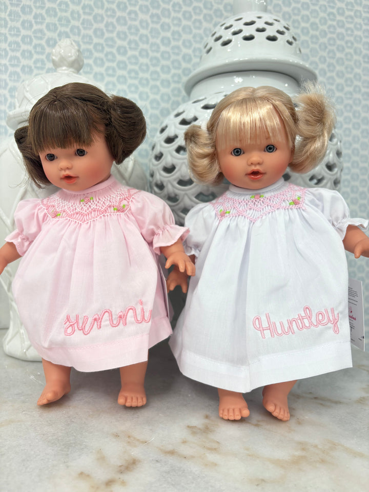 Rosalina White Dress 10" Carly Blonde Doll (Blue Eye Doll, Dress, and Embroidery)