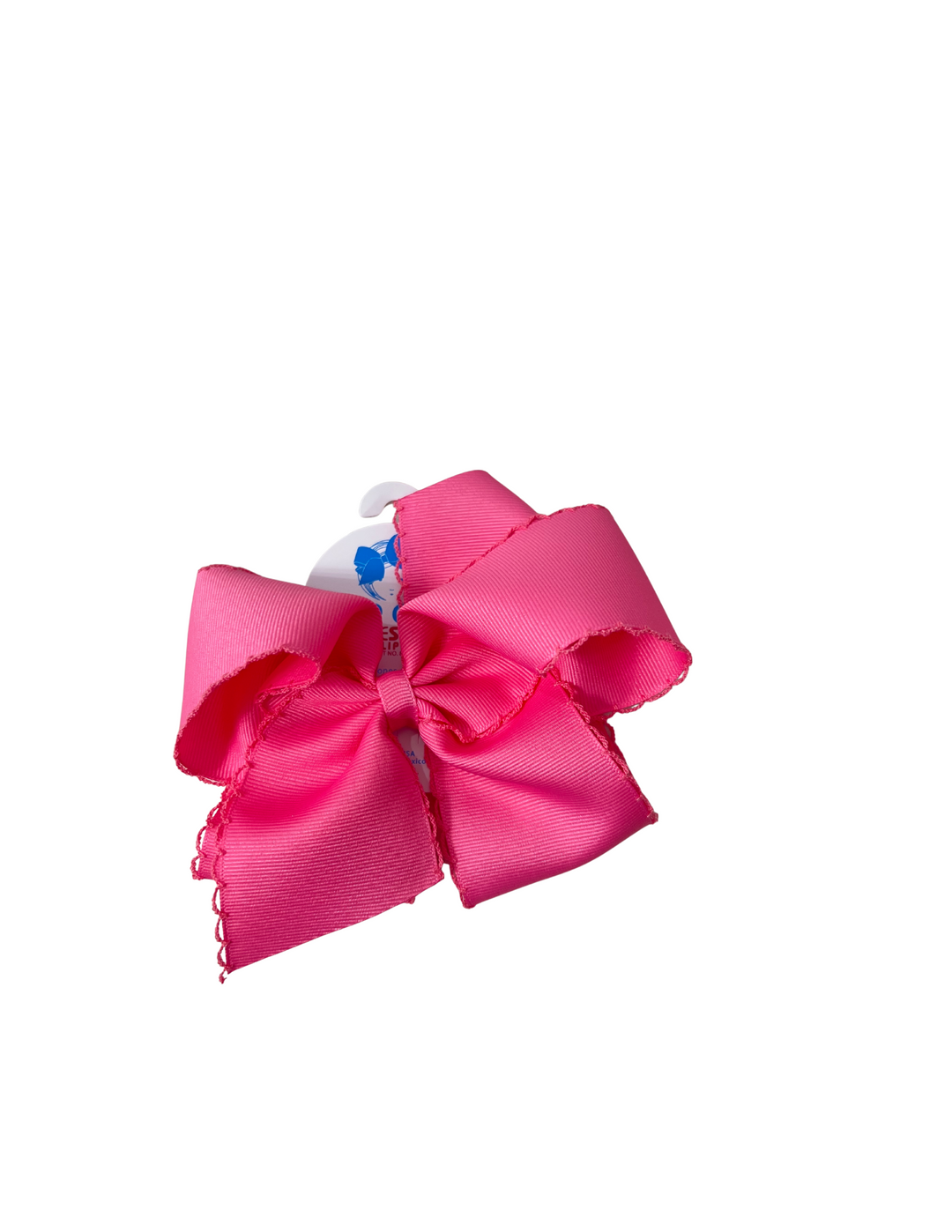 Wee Ones: King Grosgrain Hair Bow with Matching Moonstitch Edge
